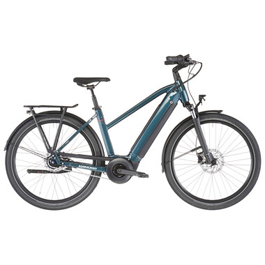 Bicicleta de paseo eléctrica WINORA SINUS N8f TRAPEZ Azul petróleo 2023 0